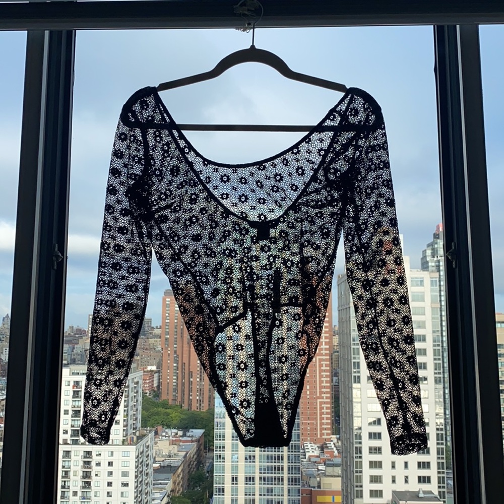NEW Victoria’s Secret Black Lace Thong Bodysuit